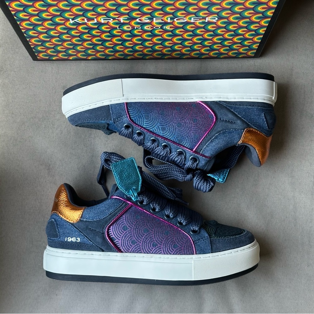 Kurt Geiger Southbank Blue Other Fabric Leather Sneakers US 9 EUR 40 - Picture 13 of 15